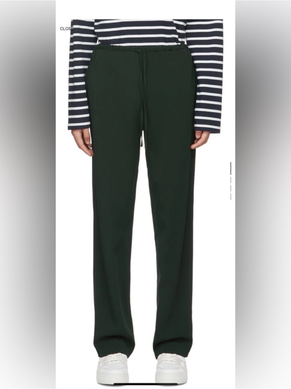 AMI PARIS Dark Green Straight-Leg Drawstring Joggers